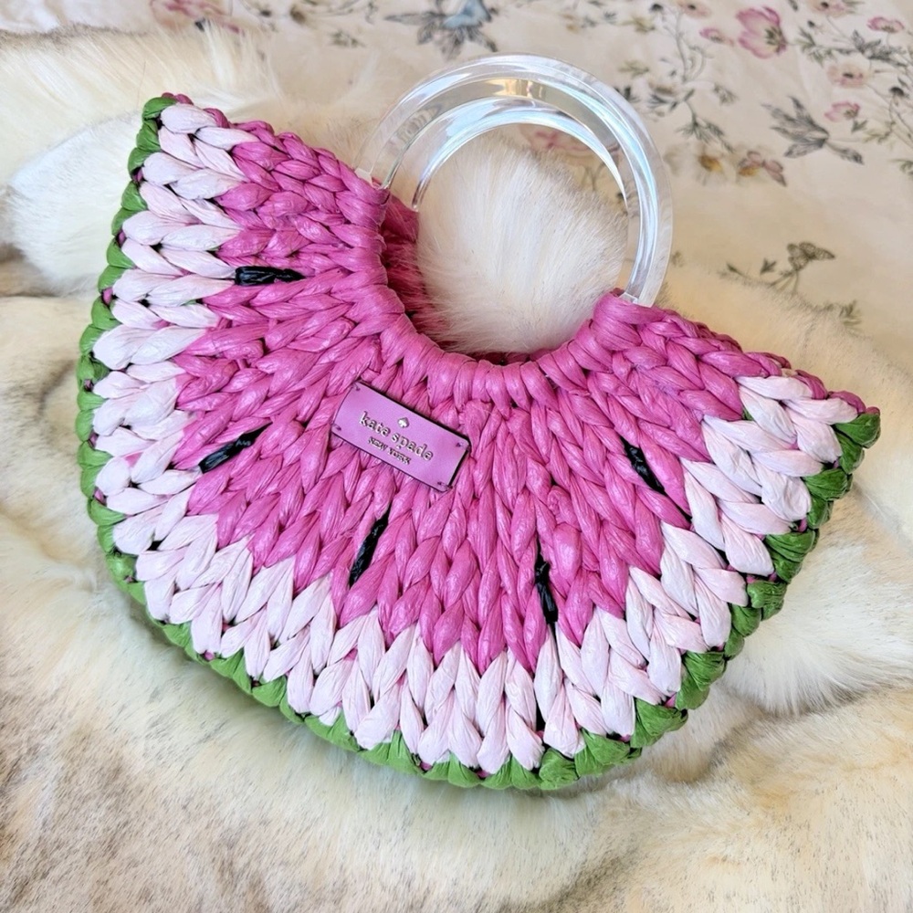 Kate Spade Novelty Woven Straw Watermelon Handbag NWT